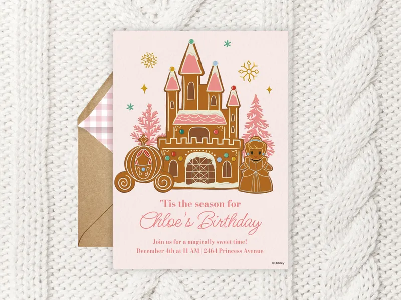 Disney: Gingerbread Castle Invitation premium template design