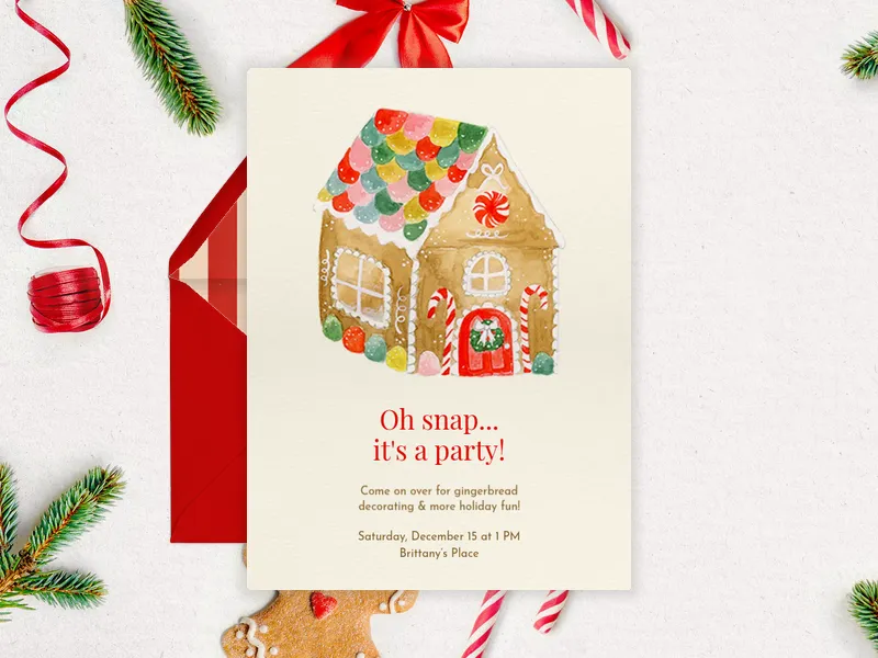Gingerbread House - featured - Invitation