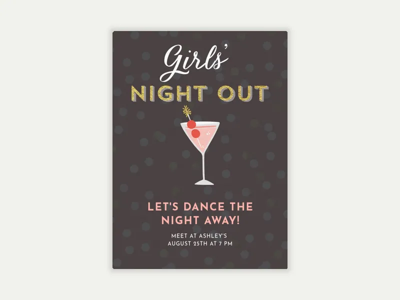 Girls and Gossip Invitation free template design