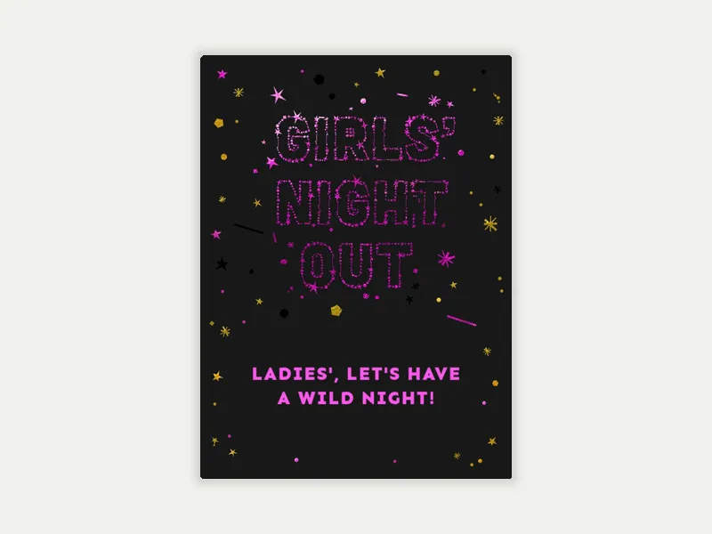 Glitter Girls Invitation free template design