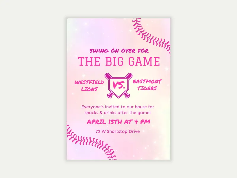 Go Team Invitation free template design