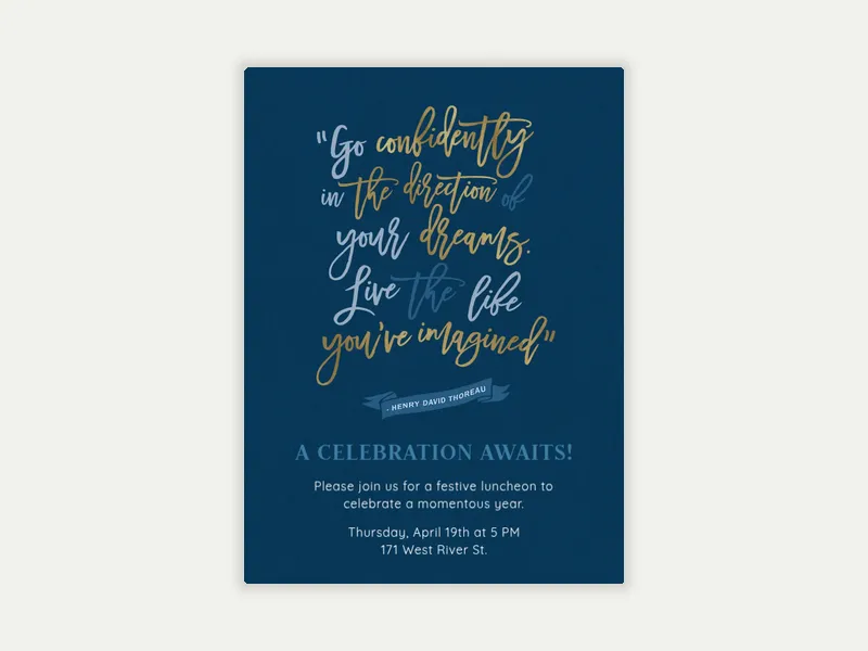 Go Confidently Quote Invitation free template design