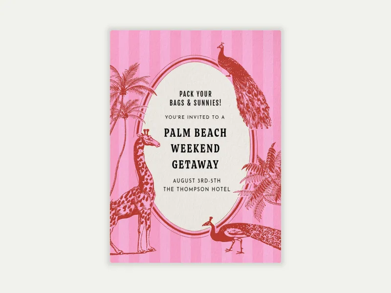 Going Wild at the Cabana Invitation free template design