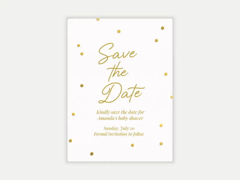 Gold Foil Dots - Save the Date - baby_save_the_date - Invitation