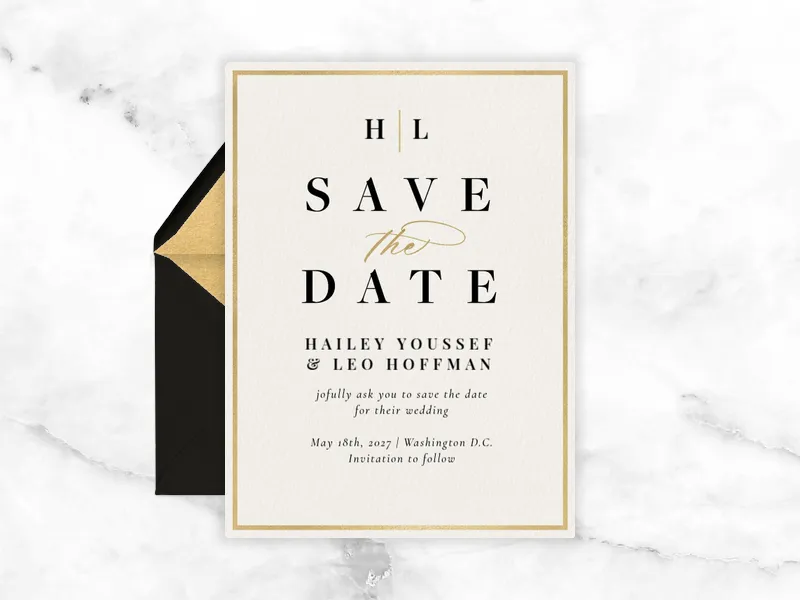 Gold Trim - business_save_the_date - Invitation