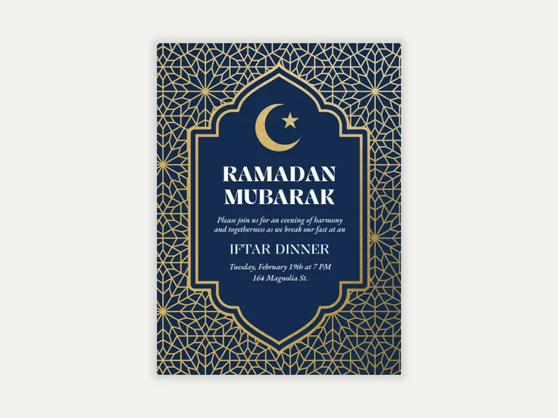 Golden Mosaic Invitation free template design