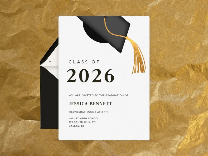 Golden Tassel Invitation premium template design
