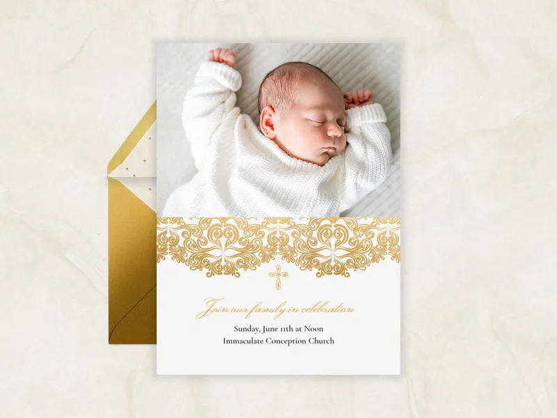 Golden Christening (Photo) - babyandkids_dyo_uyo - Invitation