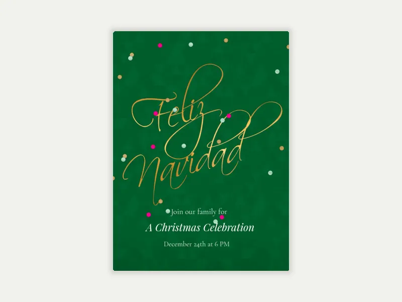 Golden Navidad Invitation free template design