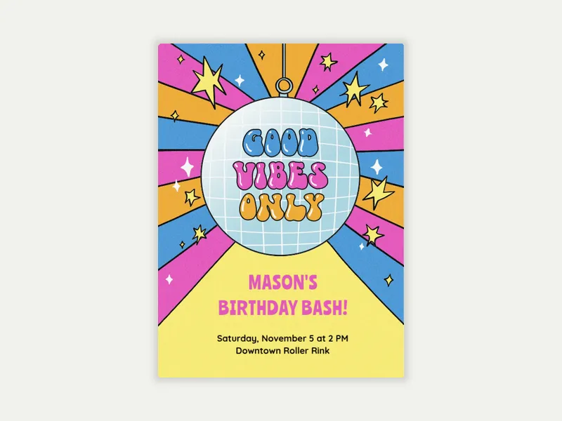 Good Vibes Only Disco - featured - Invitation