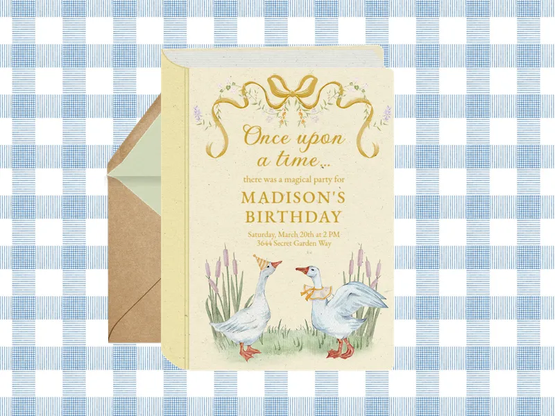 Goose Storybook Invitation premium template design
