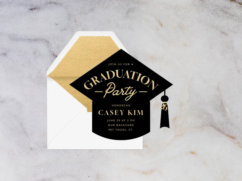 Grad Cap Invitation premium template design