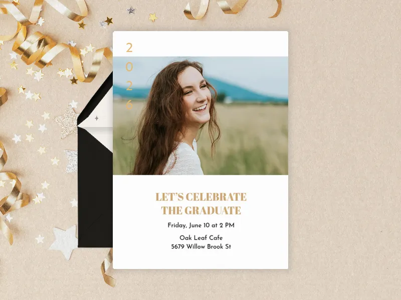 Graduate Landscape (Photo) Invitation premium template design