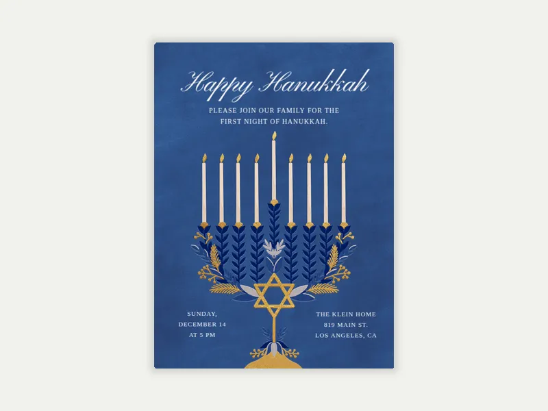 Grand Candles - hanukkah - Invitation