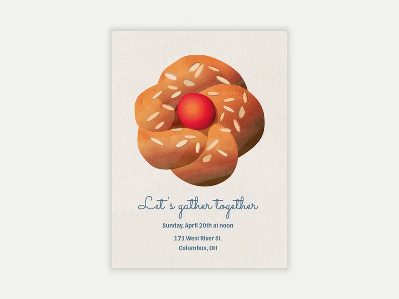 Greek Easter Invitation free template design