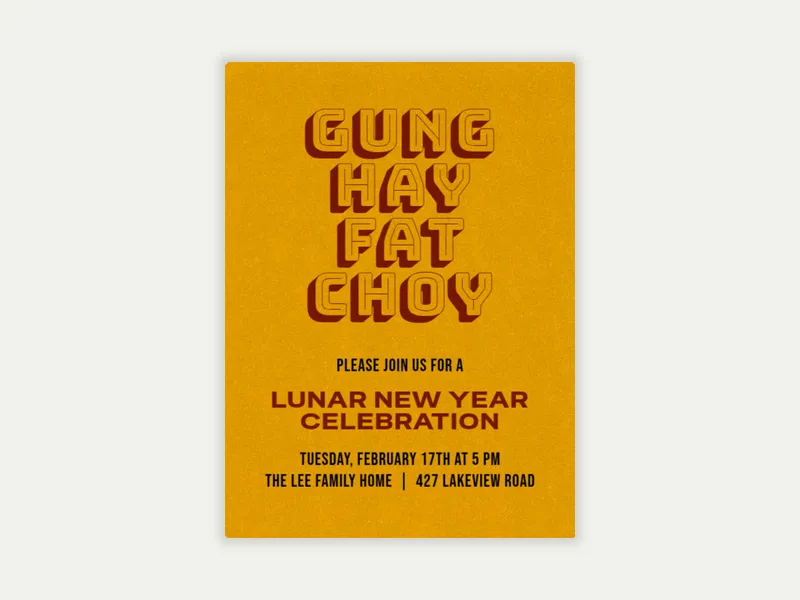 Gung Hay Fat Choy Invitation free template design