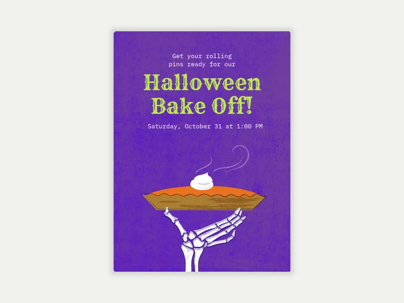 Halloween Bake Off Invitation free template design