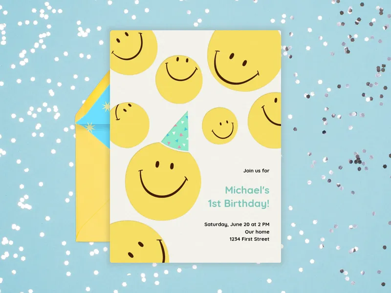 Happy Faces - babys_first - Invitation