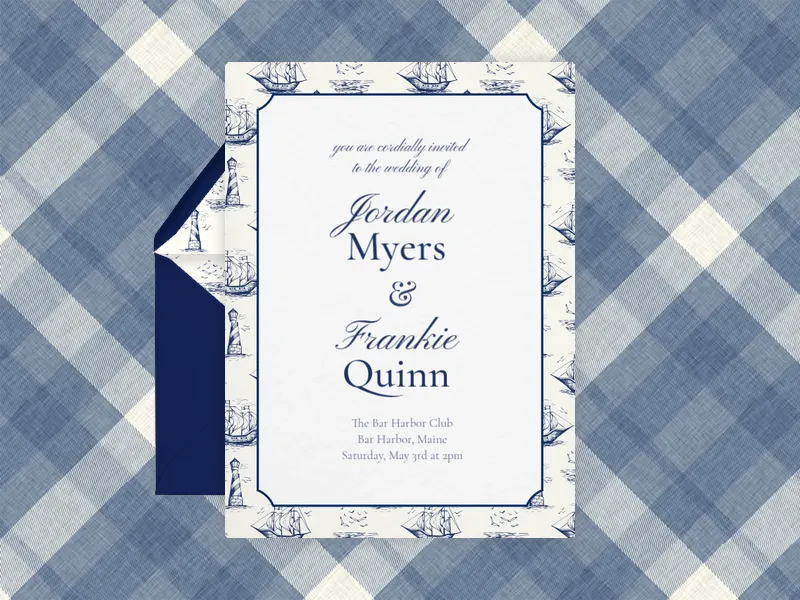 Navy Harbor Toile - featured - Invitation