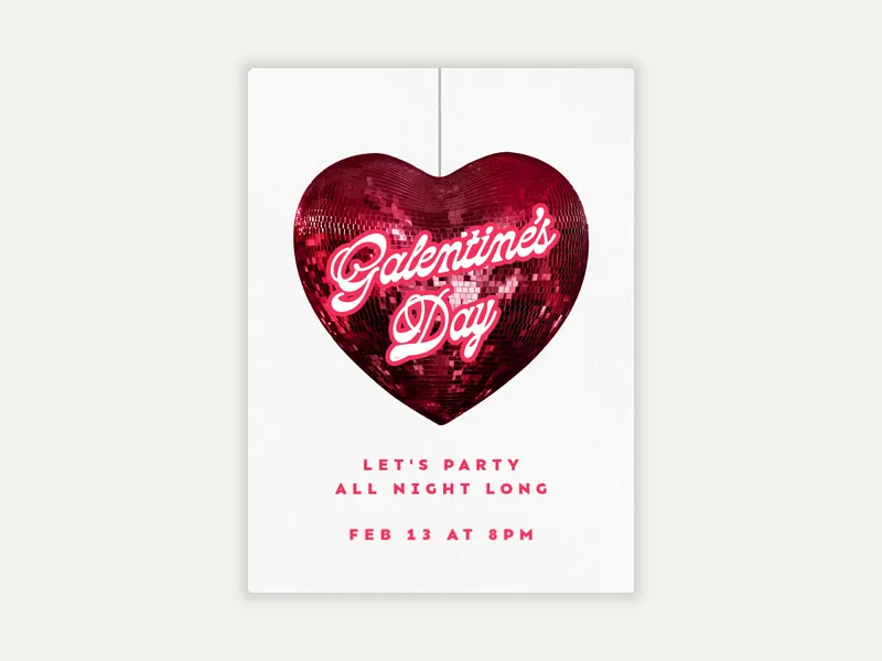 Galentine Disco Invitation free template design