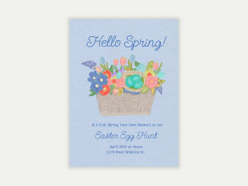 Hello Spring Invitation free template design