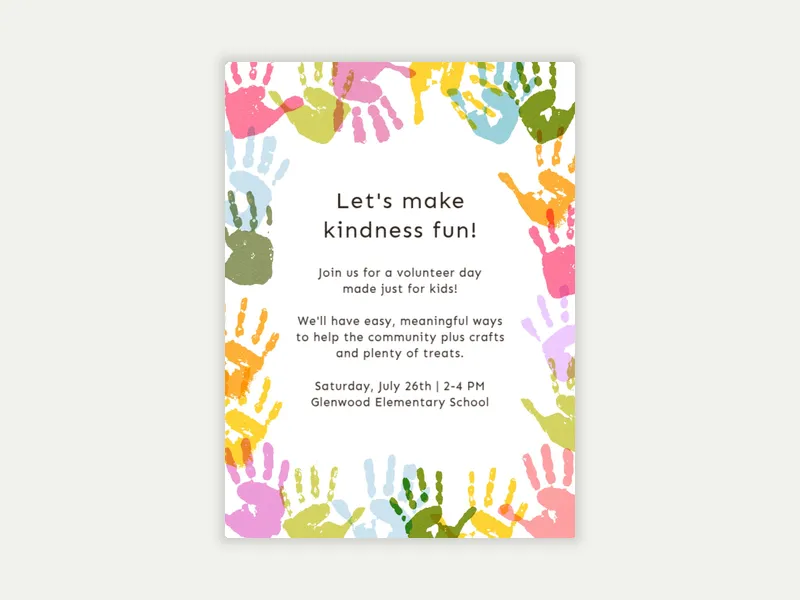 Helping Hand - volunteering - Invitation