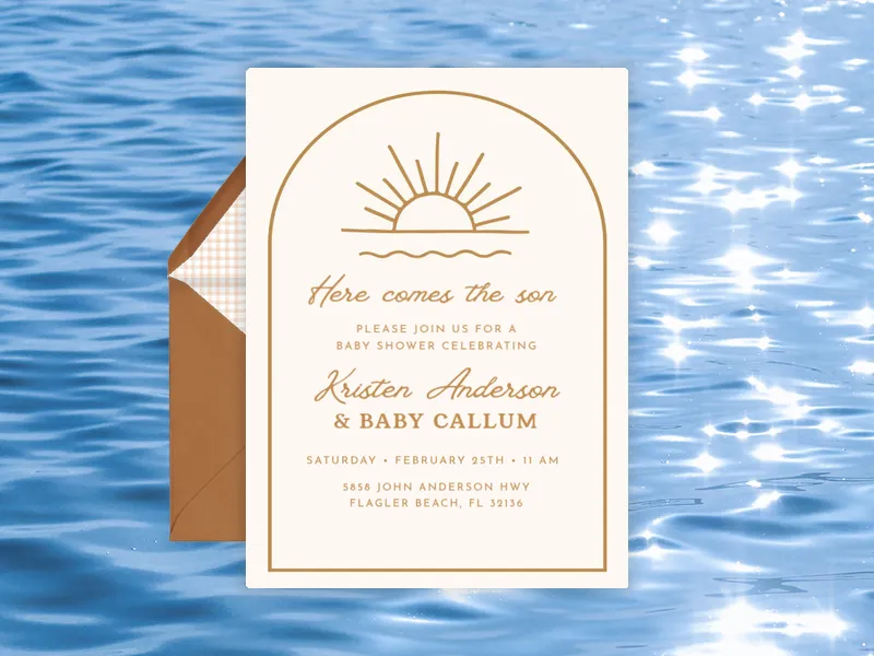 Here Comes the Son Invitation premium template design