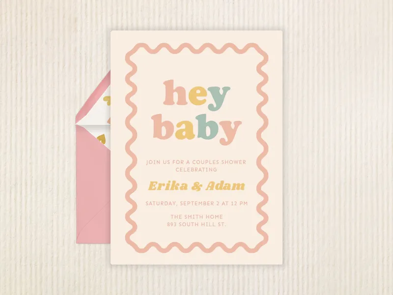Hey Baby - couples_baby_shower - Invitation