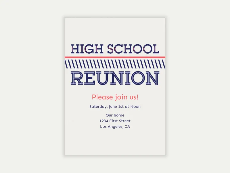 High School Reunion Type Invitation free template design