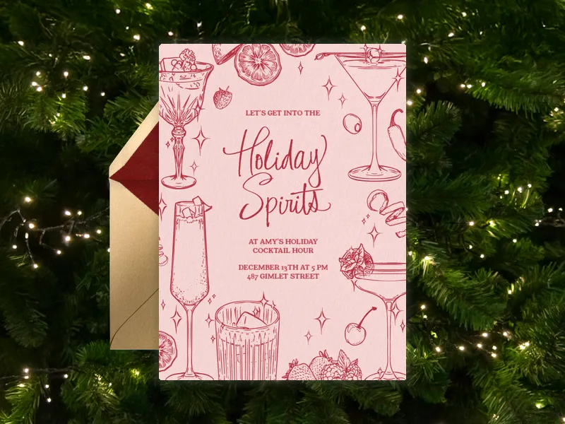Holiday Spirits Invitation premium template design