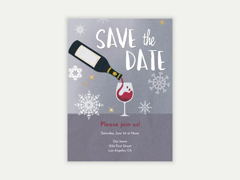 Holiday Cocktail - Save the Date free template design