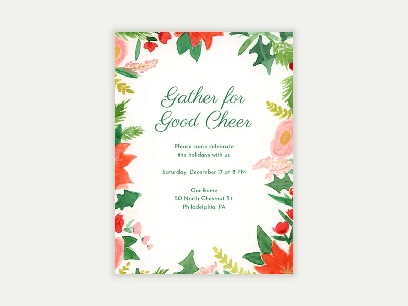 Holly, Jolly Holidays - office_holiday - Invitation