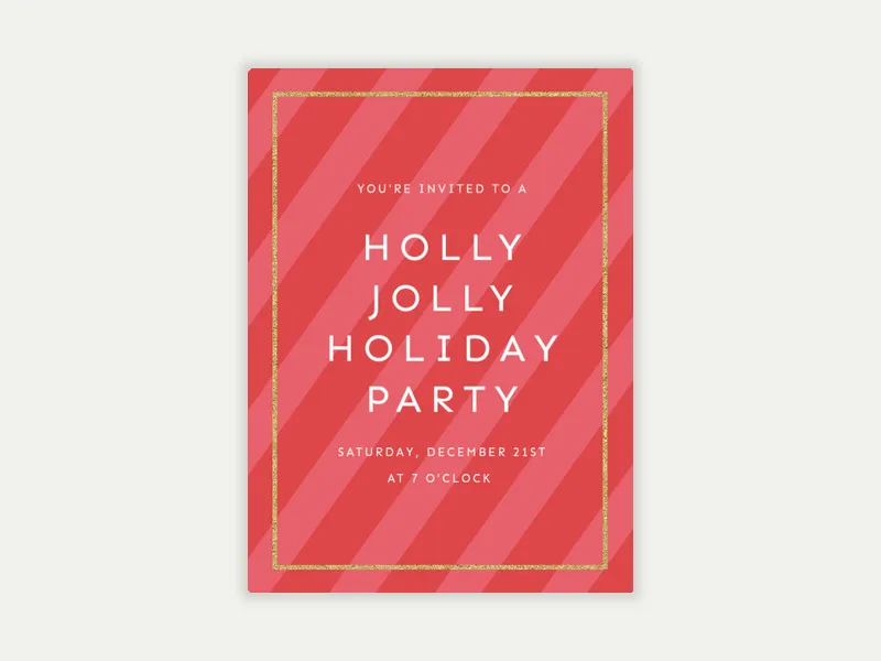 Holly Jolly Stripes Invitation free template design