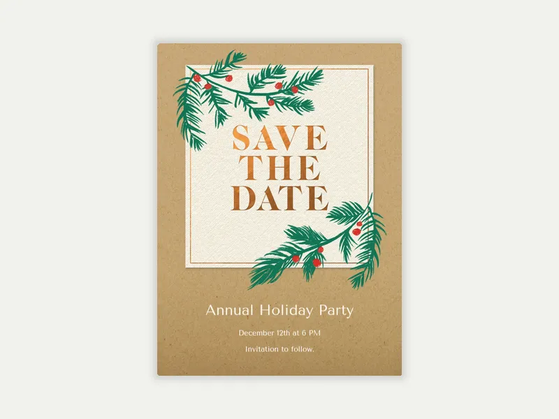 Holly Frame - Save the Date - holiday_save_the_date - Invitation