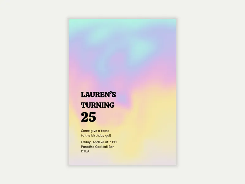 Holographic Birthday - 15th_birthday - Invitation