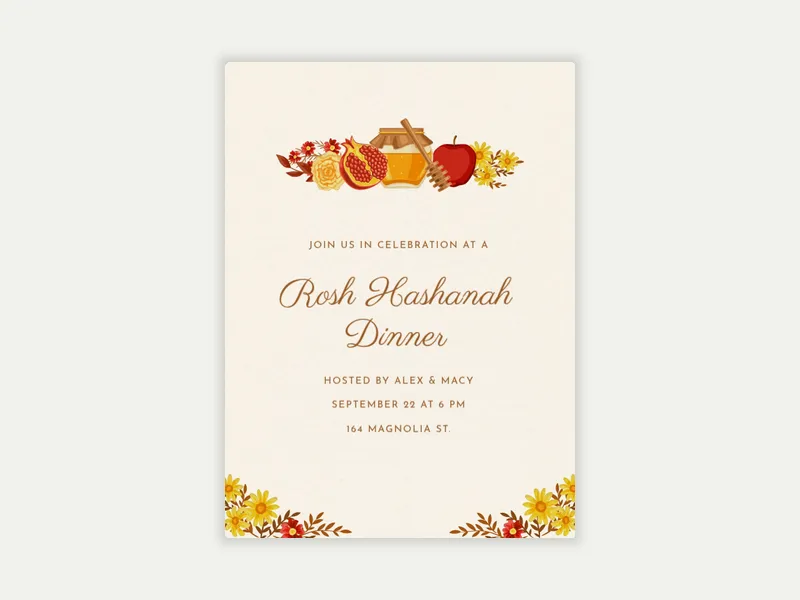 Honey & Fruit - rosh_hashanah - Invitation