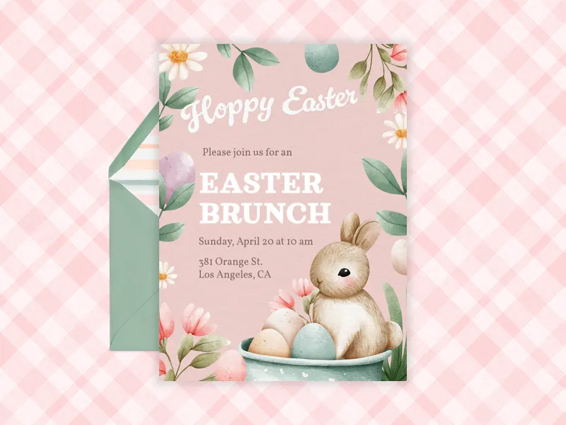 Hop You Can Join Us Invitation premium template design