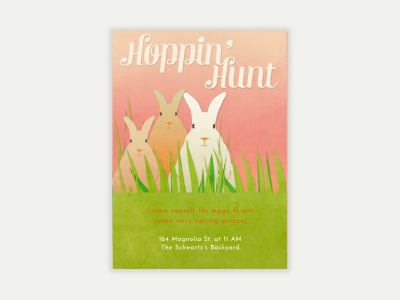 Hoppin' Hunt Invitation free template design