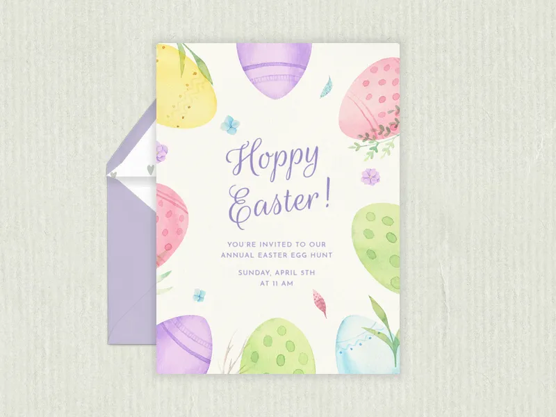 Hoppy Egg Hunt - easter - Invitation