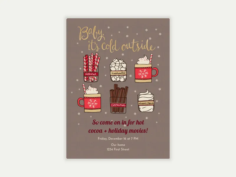 Cheers to Cocoa Invitation free template design