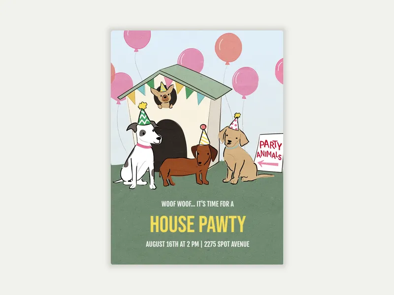 House Pawty - pet_party - Invitation