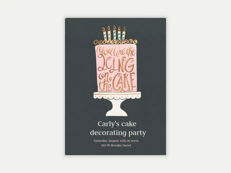 Icing on the Cake Invitation free template design