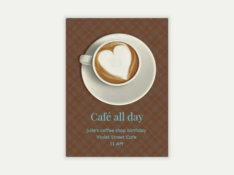 I Love Latte Invitation free template design