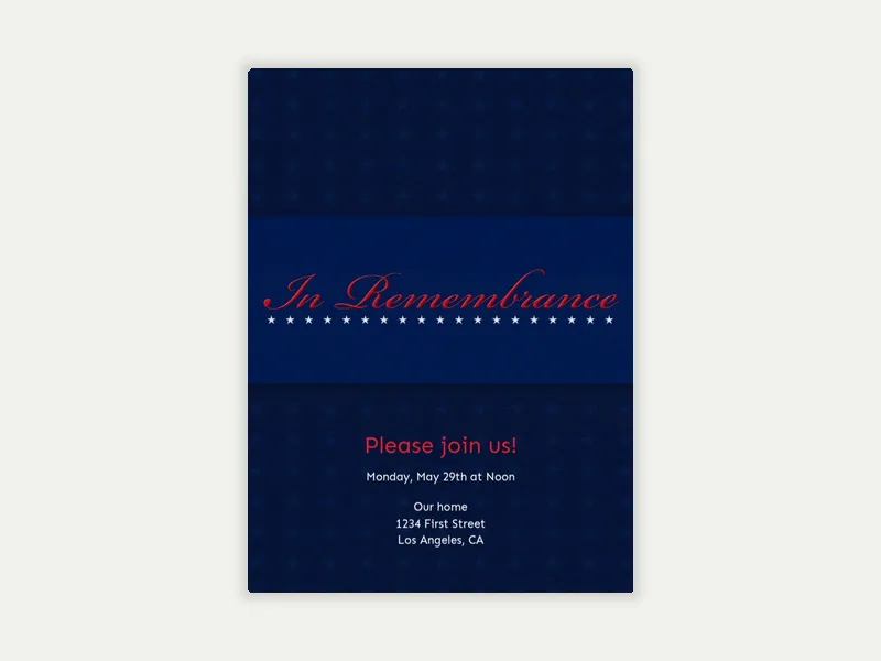 In Remembrance Invitation free template design