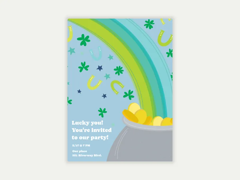 Irish Gold Invitation free template design