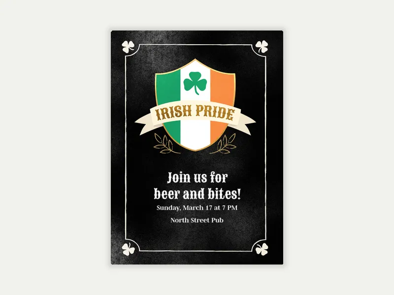 Irish Pride Invitation free template design