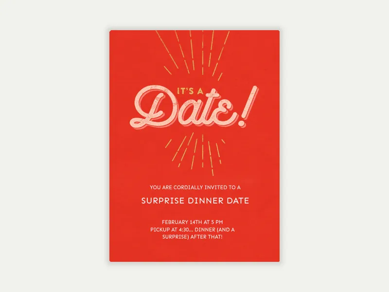 It's A Date Invitation free template design
