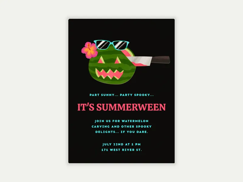 Jack-O-Melon - summerween - Invitation