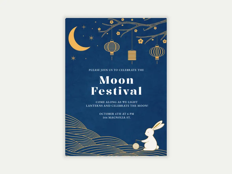 Jade Rabbit Invitation free template design