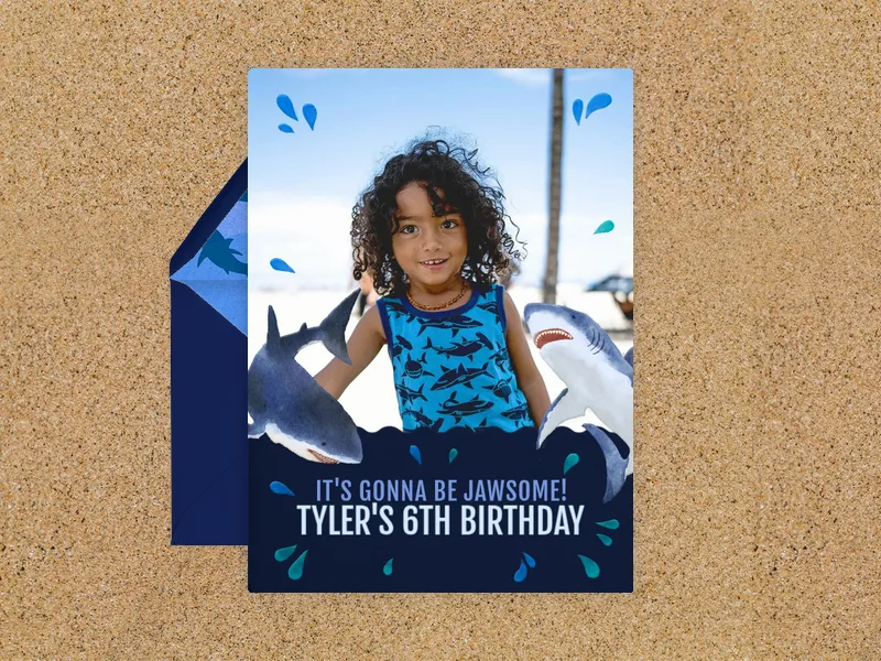 Jawsome Beach Party (Photo) Invitation premium template design